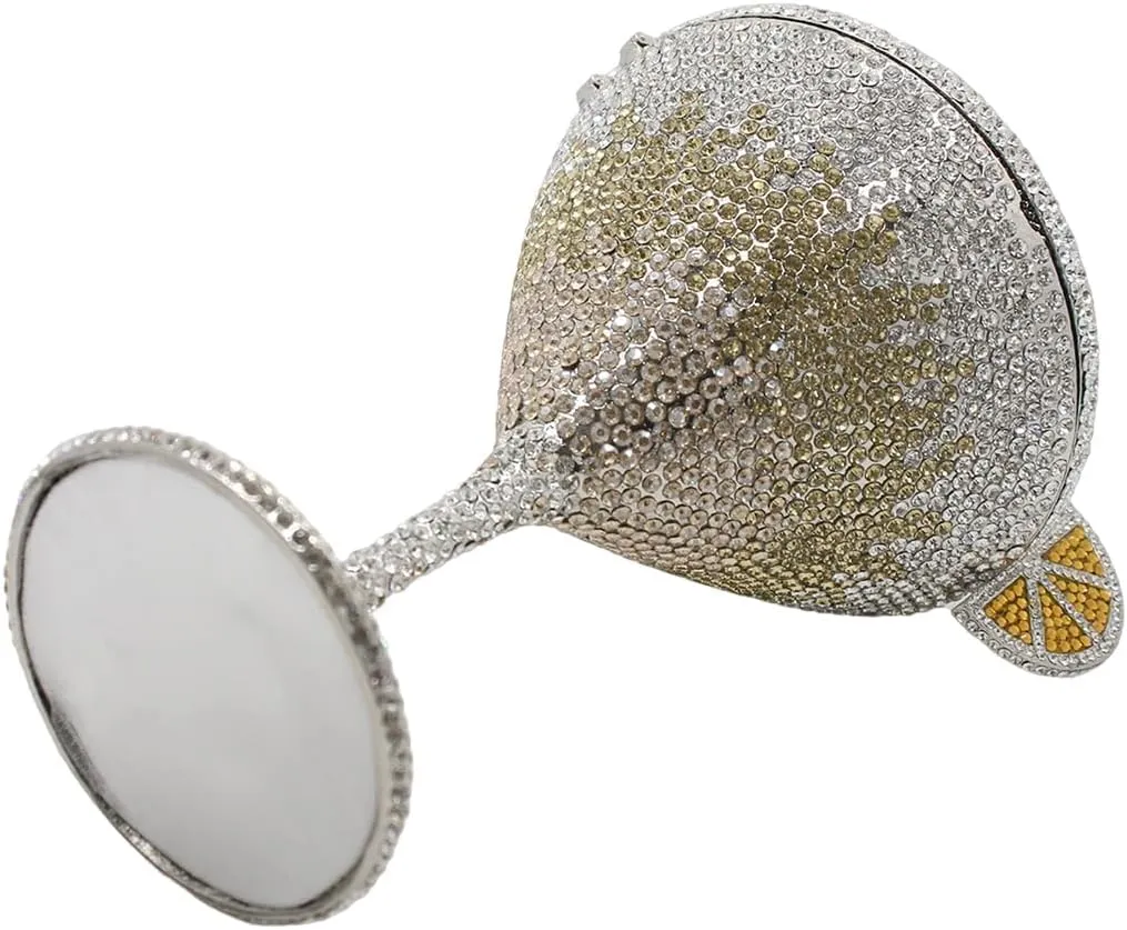 Women Goblet Rhinestone Evening Bag Cocktail Cup Diamond Clutch Funny Crystal Prom Handbag Wedding Purse for Party