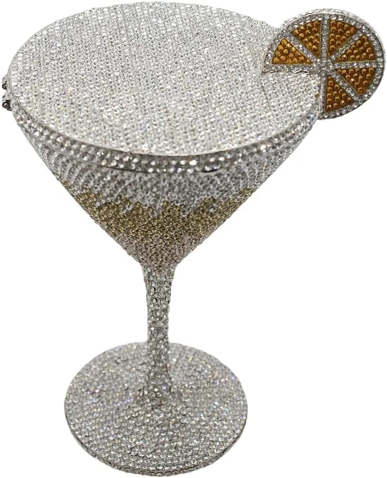 Women Goblet Rhinestone Evening Bag Cocktail Cup Diamond Clutch Funny Crystal Prom Handbag Wedding Purse for Party