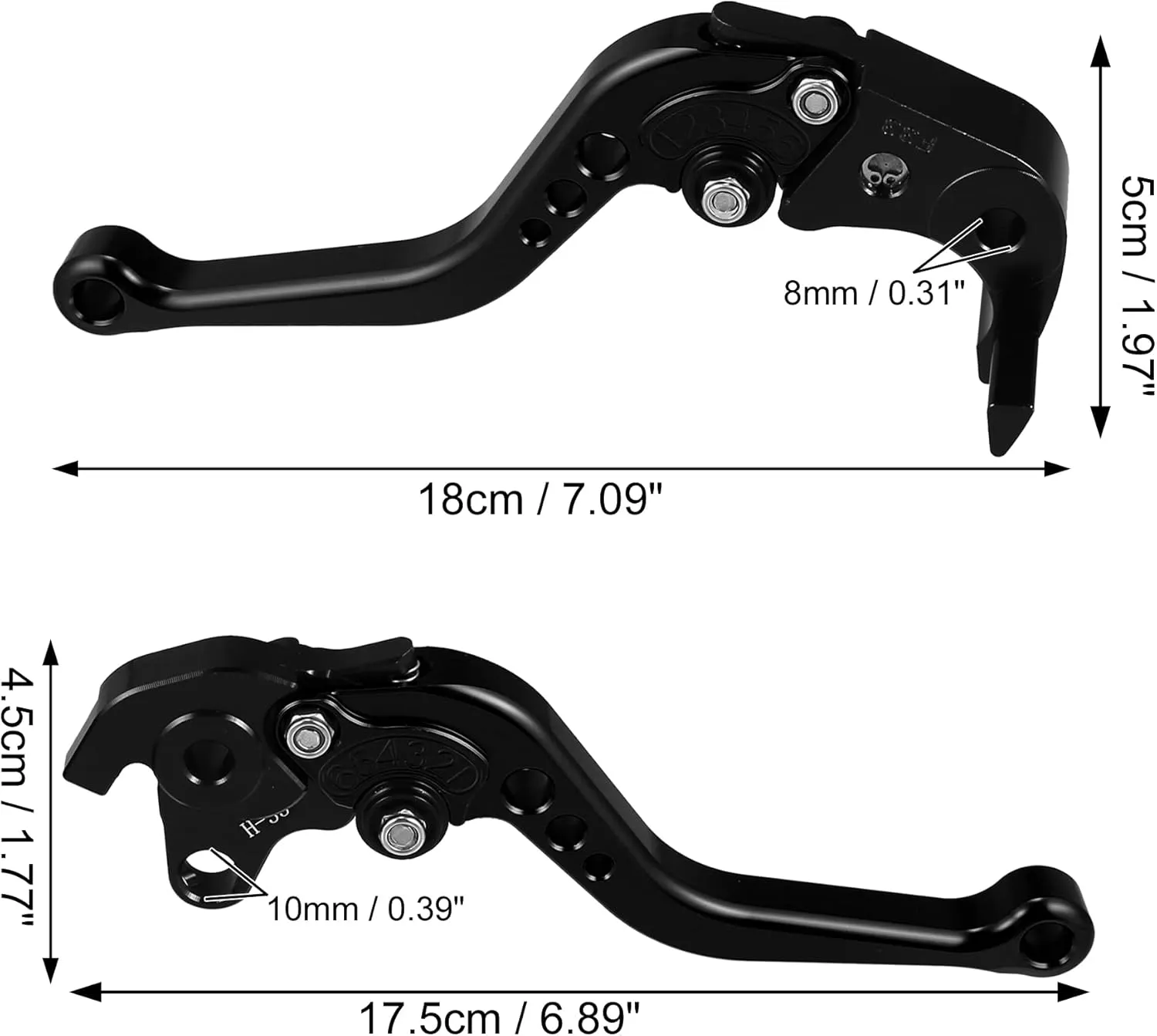 X AUTOHAUX 1 Pair Motorcycle Brake Clutch Levers Adjustable Folding CNC for Honda CBR1000RR CBR 1000RR FIREBLADE SC57 2004-2007 for CB1000R 2008-2016 Black